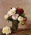 Henri Fantin-latour Canvas Paintings - Roses VI